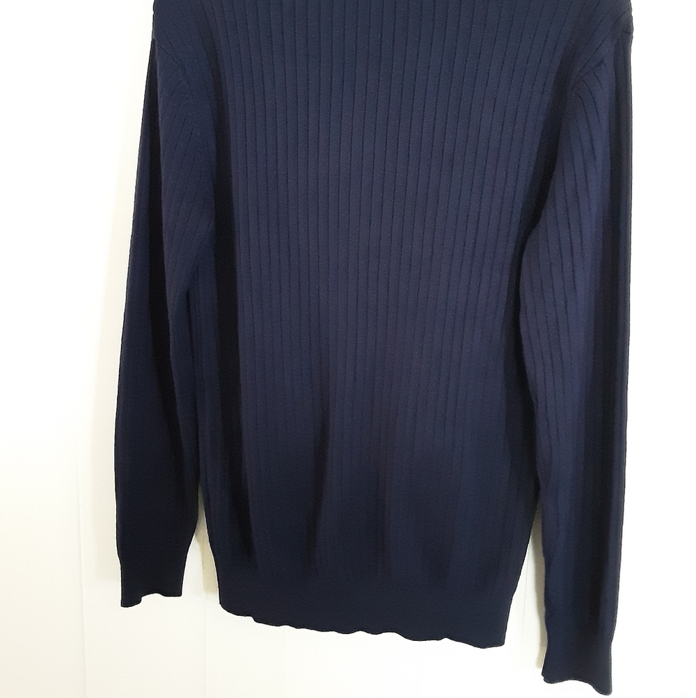 Men's Classic Navy Zip-Up Sweater - Picture 9 of 9
